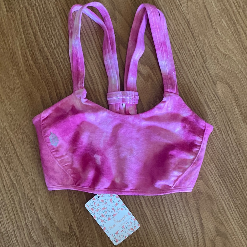 NWT Free people tie dye pink sports bra size XS/S
